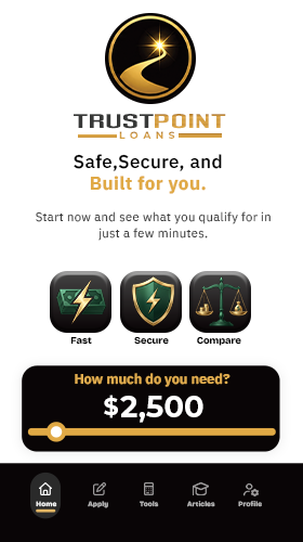 Trust Point Loans app screen